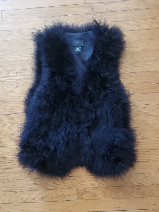 Club Monaco Jackets & Blazers - Club Monaco Marabou Feather Beautiful Black Vest
